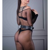 Черный кожаный пояс Sex Game - БДСМ Арсенал - купить с доставкой в Калуге