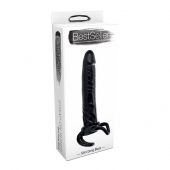 Чёрная насадка-фаллос для двойного проникновения INFLATABLE DILDO SLIM DONG  - 13,5 см. - Toyz4lovers - в Калуге купить с доставкой