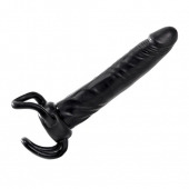 Чёрная насадка-фаллос для двойного проникновения INFLATABLE DILDO SLIM DONG  - 13,5 см. - Toyz4lovers - в Калуге купить с доставкой