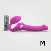 Ярко-розовый безремневой страпон Multi Orgasm Size M с клиторальной стимуляцией - Strap-on-me - купить с доставкой в Калуге