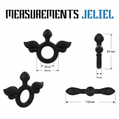 Черное эрекционное кольцо с крыльями Rooster Jeliel Angel - Velv or - в Калуге купить с доставкой