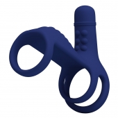 Синяя вибронасадка на пенис Vibrating Penis Sling - Baile - в Калуге купить с доставкой