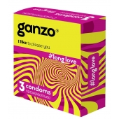Презервативы с анестетиком для продления удовольствия Ganzo Long Love - 3 шт. - Ganzo - купить с доставкой в Калуге