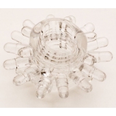 Прозрачное гелевое эрекционное кольцо с шипиками - Toyfa Basic - в Калуге купить с доставкой