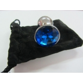 Анальное украшение BUTT PLUG  Small с синим кристаллом - 7 см. - Anal Jewelry Plug - купить с доставкой в Калуге