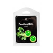 Набор из 2 шариков с массажным маслом Brazilian Balls с ароматом мяты - Secret Play - купить с доставкой в Калуге