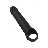 Черная насадка-удлинитель с вибрацией Vibrating Extender With Remote - Dream Toys - в Калуге купить с доставкой