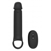 Черная насадка-удлинитель с вибрацией Vibrating Extender With Remote - Dream Toys - в Калуге купить с доставкой