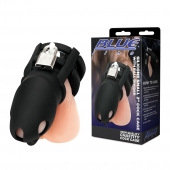Черная клетка для пениса Silicone Small 2 in Cock Cage With Ball Divider - BlueLine - купить с доставкой в Калуге