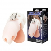 Белая клетка для пениса Silicone Small 2 in Cock Cage With Ball Divider - BlueLine - купить с доставкой в Калуге