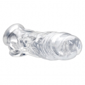 Прозрачная насадка для увеличения члена Realistic Clear Penis Enhancer and Ball Stretcher - 20,3 см. - XR Brands - в Калуге купить с доставкой