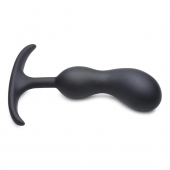 Черный массажер простаты с утяжелителями Premium Silicone Weighted Prostate Plug Medium - 16,3 см. - XR Brands - в Калуге купить с доставкой