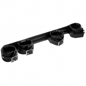 Черная распорка с манжетами для рук и ног Deluxe Rigid Spreader Bar - XR Brands - купить с доставкой в Калуге