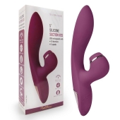 Сливовый вибратор-кролик с вакуумной стимуляцией 5’’ Silicone Suction Kiss - 20,3 см. - Erokay