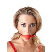 Силиконовый кляп-шар на чёрных ремешках Red Gag silicone - Orion - купить с доставкой в Калуге