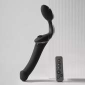 Черный безремневой вибрострапон Strap-On-Me Multi Orgasm Size XL - Strap-on-me - купить с доставкой в Калуге