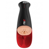 Телесный мастурбатор-вагина в черной колбе с вибрацией Fuck-O-Matic Pro XL - Pipedream - в Калуге купить с доставкой