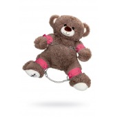 Бондажный набор: бурый мишка с розовыми оковами и наручниками - Pecado - купить с доставкой в Калуге