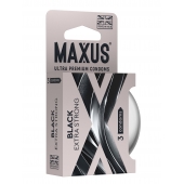 Черные утолщенные презервативы MAXUS Extra Strong с железным кейсом - 3 шт. - Maxus - купить с доставкой в Калуге