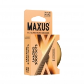 Точечные презервативы MAXUS 2000 Amazing Dots с железным кейсом - 3 шт. - Maxus - купить с доставкой в Калуге