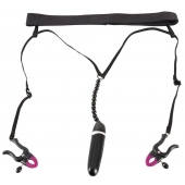 Женские вибростринги с зажимами для половых губ Spreader String with Vibrator - Orion - купить с доставкой в Калуге