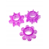 Набор из 3 лиловых эрекционных колец различной формы - Erowoman-Eroman - в Калуге купить с доставкой
