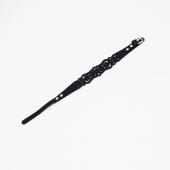 Черный ажурный чокер с золотистой фурнитурой - Crazy Handmade - купить с доставкой в Калуге