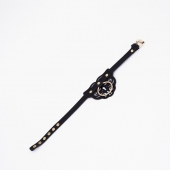 Черный чокер с клепками и золотистой фурнитурой - Crazy Handmade - купить с доставкой в Калуге