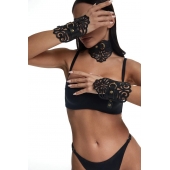 Фигурный набор для БДСМ-игр с узорами и золотистой фурнитурой - Crazy Handmade - купить с доставкой в Калуге