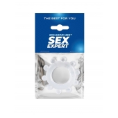 Прозрачное эрекционное кольцо со стимулирующими шариками - Sex Expert - в Калуге купить с доставкой