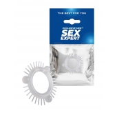 Эластичное эрекционное кольцо с 3 шариками и шипами - Sex Expert - в Калуге купить с доставкой