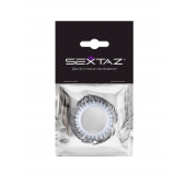Эластичное эрекционное колечко с черными «ресничками» - Sextaz - в Калуге купить с доставкой