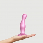 Розовая насадка Strap-On-Me Dildo Plug Curvy size M - Strap-on-me - купить с доставкой в Калуге