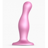 Розовая насадка Strap-On-Me Dildo Plug Curvy size M - Strap-on-me - купить с доставкой в Калуге