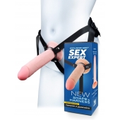 Мужской полый страпон на регулируемых ремешках - 22 см. - Sex Expert - купить с доставкой в Калуге