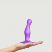 Фиолетовая насадка Strap-On-Me Dildo Plug Curvy size S - Strap-on-me - купить с доставкой в Калуге