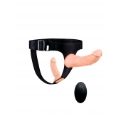 Женский страпон с 2 насадками, вибрацией и пультом ДУ - Erowoman-Eroman - купить с доставкой в Калуге