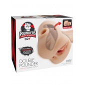 Телесный мастурбатор с вибрацией Double Pounder Vibrating Squeeze Stroker - Pipedream - в Калуге купить с доставкой