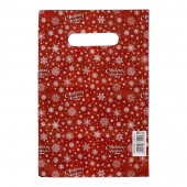 Красный подарочный новогодний пакет с вырубной ручкой (20х30 см) - Сима-Ленд - купить с доставкой в Калуге