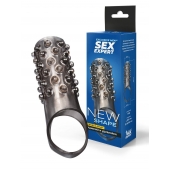 Дымчатая насадка на пенис с выпуклостями - 12 см. - Sex Expert - в Калуге купить с доставкой