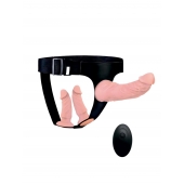 Женский страпон с 3 насадками и вибрацией - Erowoman-Eroman - купить с доставкой в Калуге