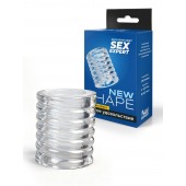 Прозрачная сквозная насадка на пенис с ребрышками - Sex Expert - в Калуге купить с доставкой