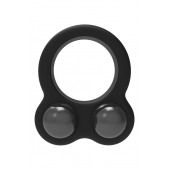 Черное эрекционное кольцо с утяжелителями Cockring Dual Weight - Dream Toys - в Калуге купить с доставкой