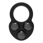 Черное эрекционное кольцо с утяжелителями - Dream Toys - в Калуге купить с доставкой