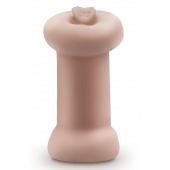 Телесный люминесцентный двусторонний мастурбатор Tasha - Blush Novelties - в Калуге купить с доставкой