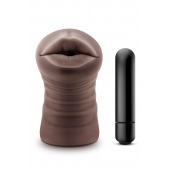 Коричневый мастурбатор-ротик Krystal Vibrating Masturbator - Blush Novelties - в Калуге купить с доставкой