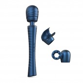 Синий вибромассажёр с насадками Man.wand Edgy - Manwan - в Калуге купить с доставкой