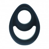 Черное эрекционное кольцо Double Ergo Silicone Cockring - Shots Media BV - в Калуге купить с доставкой