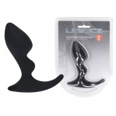 Черная анальная пробка для массажа простаты Double Ripple Silicone Prostate Massager - Shots Media BV - в Калуге купить с доставкой