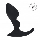 Черная анальная пробка для массажа простаты Double Ripple Silicone Prostate Massager - Shots Media BV - в Калуге купить с доставкой
